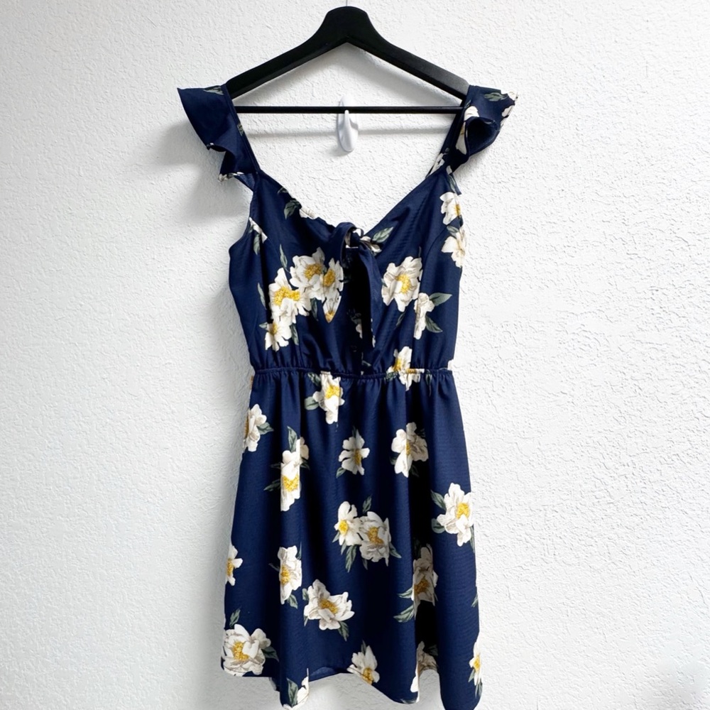 Dollfins~Floral Blue Mini Sundress SM
